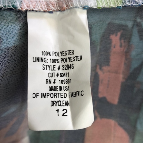 Oleg Cassini color splash midi dress size 12 - Picture 6 of 7